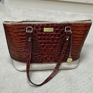 Brahmin leather shoulder bag brown/cream